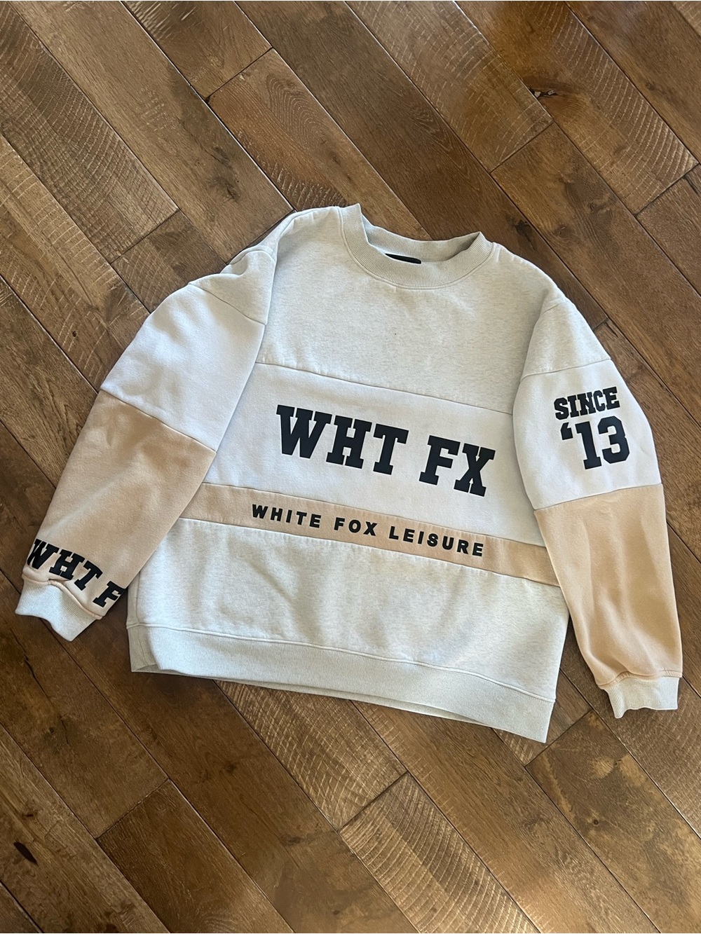 White Fox Cream & Tan Crewneck Sweatshirt